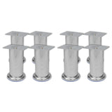 NNEVL Sofa Legs 8 pcs Round Chrome 120 mm