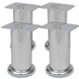 NNEVL Sofa Legs 8 pcs Round Chrome 120 mm