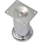 NNEVL Sofa Legs 8 pcs Round Chrome 120 mm