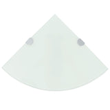 NNEVL Corner Shelves 2 pcs with Chrome Supports Glass White 35x35 cm