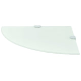 NNEVL Corner Shelves 2 pcs with Chrome Supports Glass White 35x35 cm