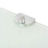 NNEVL Corner Shelves 2 pcs with Chrome Supports Glass White 35x35 cm