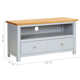 NNEVL TV Cabinet 90x35x48 cm Solid Oak Wood