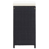 NNEVL 7 Piece Garden Bar Set with Cushions Poly Rattan Black