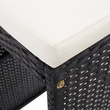 NNEVL 7 Piece Garden Bar Set with Cushions Poly Rattan Black