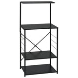 NNEVL Microwave Cabinet Black 60x39.6x123 cm Engineered Wood