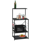 NNEVL Microwave Cabinet Black 60x39.6x123 cm Engineered Wood