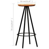 NNEVL 9 Piece Bar Set Solid Acacia Wood and Solid Reclaimed Wood