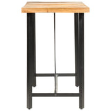 NNEVL 9 Piece Bar Set Solid Acacia Wood. Genuine Leather & Canvas