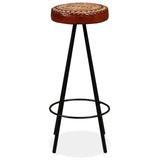 NNEVL 9 Piece Bar Set Solid Reclaimed Wood Genuine Leather & Canvas