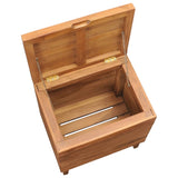 NNEVL Laundry Basket 40x30x45 cm Solid Teak Wood