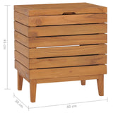 NNEVL Laundry Basket 40x30x45 cm Solid Teak Wood