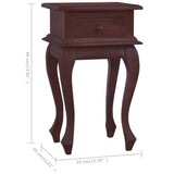 NNEVL Bedside Table Classical Brown 35x30x60 cm Solid Mahogany Wood