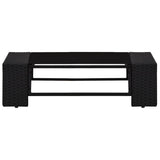 NNEVL 5 Piece Garden Lounge Set Poly Rattan Black