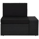 NNEVL 5 Piece Garden Lounge Set Poly Rattan Black