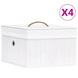 NNEVL Bamboo Storage Boxes 4 pcs White