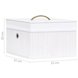 NNEVL Bamboo Storage Boxes 4 pcs White