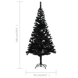 NNEVL Artificial Christmas Tree with Stand Black 180 cm PVC