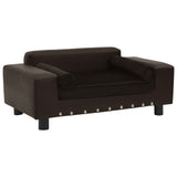 NNEVL Dog Sofa Brown 81x43x31 cm Plush and Faux Leather