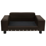 NNEVL Dog Sofa Brown 81x43x31 cm Plush and Faux Leather