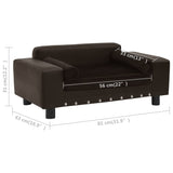 NNEVL Dog Sofa Brown 81x43x31 cm Plush and Faux Leather