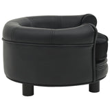 NNEVL Dog Sofa Black 48x48x32 cm Plush and Faux Leather