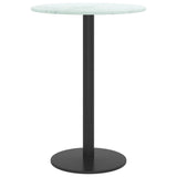 NNEVL Table Top White Ø30x0.8 cm Tempered Glass with Marble Design