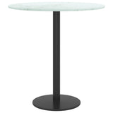 NNEVL Table Top White Ø40x0.8 cm Tempered Glass with Marble Design