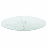 NNEVL Table Top White Ø50x0.8 cm Tempered Glass with Marble Design