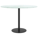 NNEVL Table Top White Ø60x0.8 cm Tempered Glass with Marble Design