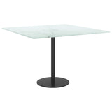 NNEVL Table Top White 60x60 cm 6 mm Tempered Glass with Marble Design