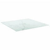 NNEVL Table Top White 60x60 cm 6 mm Tempered Glass with Marble Design