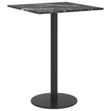 NNEVL Table Top Black 30x30 cm 6 mm Tempered Glass with Marble Design