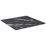 NNEVL Table Top Black 30x30 cm 6 mm Tempered Glass with Marble Design