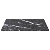 NNEVL Table Top Black 30x30 cm 6 mm Tempered Glass with Marble Design