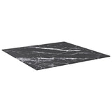NNEVL Table Top Black 60x60 cm 6 mm Tempered Glass with Marble Design