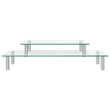 NNEVL 2-Tier Monitor Stand Transparent Glass