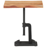 NNEVL Side Table Light Wood 45x35x48 cm Solid Acacia Wood & Cast Iron