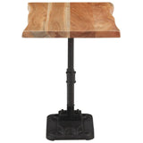 NNEVL Side Table Light Wood 45x35x48 cm Solid Acacia Wood & Cast Iron