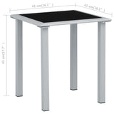 NNEVL Garden Table Black and Silver 41x41x45 cm Steel and Glass