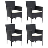 NNEVL Garden Dining Chairs 4 pcs Poly Rattan Black