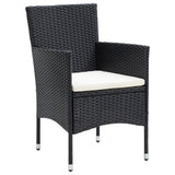 NNEVL Garden Dining Chairs 4 pcs Poly Rattan Black
