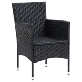 NNEVL Garden Dining Chairs 4 pcs Poly Rattan Black