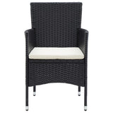 NNEVL Garden Dining Chairs 4 pcs Poly Rattan Black