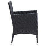 NNEVL Garden Dining Chairs 4 pcs Poly Rattan Black