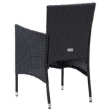 NNEVL Garden Dining Chairs 4 pcs Poly Rattan Black