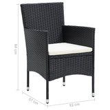NNEVL Garden Dining Chairs 4 pcs Poly Rattan Black