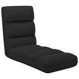 NNEVL Folding Floor Chair Black Faux Leather