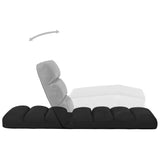 NNEVL Folding Floor Chair Black Faux Leather