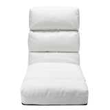 NNEVL Folding Floor Chair White Faux Leather
